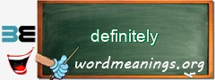 WordMeaning blackboard for definitely